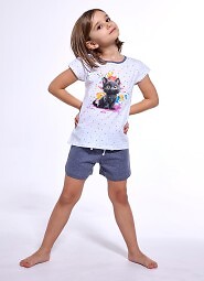Piżama Cornette Kids Girl 245/109 Black Cat kr/r 86-128