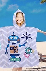 PonchoCotton World Plażowe Dziecięce z kapturem 60x60