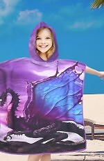 PonchoCotton World Plażowe Dziecięce z kapturem 60x60