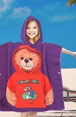 PonchoCotton World Plażowe Dziecięce z kapturem 60x60