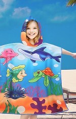 PonchoCotton World Plażowe Dziecięce z kapturem 60x60