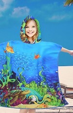 PonchoCotton World Plażowe Dziecięce z kapturem 60x60