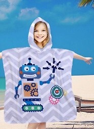 PonchoCotton World Plażowe Dziecięce z kapturem 60x60