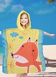 PonchoCotton World Plażowe Dziecięce z kapturem 60x60