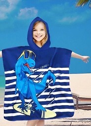 PonchoCotton World Plażowe Dziecięce z kapturem 60x60