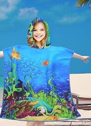 PonchoCotton World Plażowe Dziecięce z kapturem 60x60