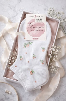 Stopki WiK 36121 Damskie Kwiatuszki 35-42