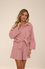 Komplet De Lafense 855 Harper 7/8 Muślin Homewear S-2XL rozpinany