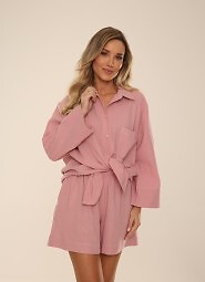 Komplet De Lafense 855 Harper 7/8 Muślin Homewear S-2XL rozpinany