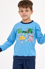 Piżama Cornette Kids Boy 593/175 Popcorn dł/r 86-128
