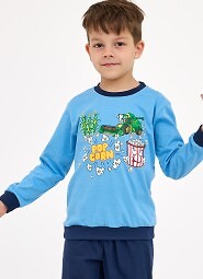 Piżama Cornette Kids Boy 593/175 Popcorn dł/r 86-128