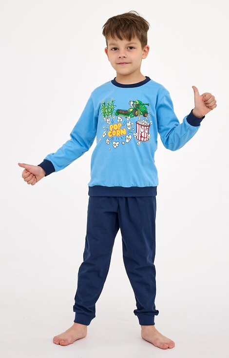 Piżama Cornette Kids Boy 593/175 Popcorn dł/r 86-128