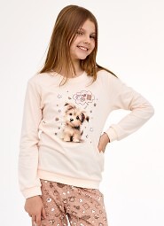 Piżama Cornette Young Girl 592/193 Sweet Dog dł/r 134-164