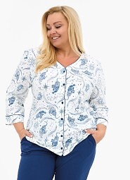 Piżama Cornette 162/446 Kristin 2 3/4 3XL-5XL damska rozpinana