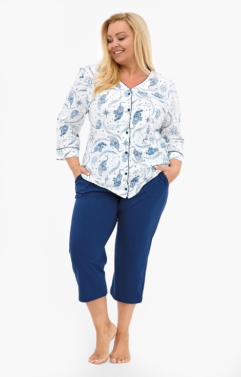 Piżama Cornette 162/446 Kristin 2 3/4 3XL-5XL damska rozpinana