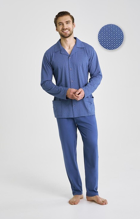 Piżama Taro Darek 3484 dł/r 3XL-4XL Z25/26 męska rozpinana