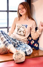 Piżama Cornette Young Girl 592/187 Bears dł/r 134-164