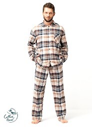 Piżama Key MNS 443 B25 dł/r 3XL-4XL rozpinana męska