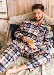 Piżama Key MNS 443 B25 dł/r 3XL-4XL rozpinana męska