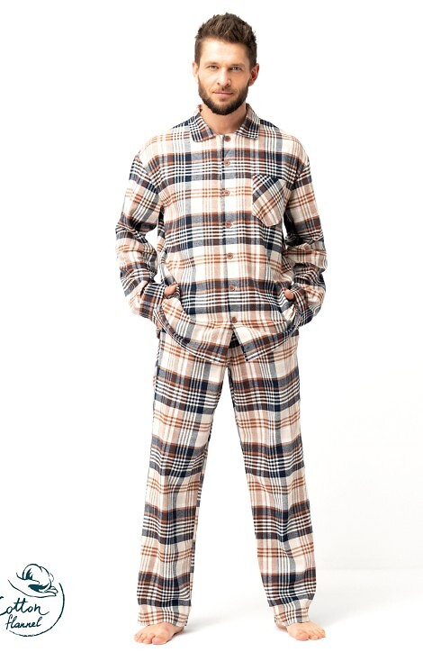Piżama Key MNS 443 B25 dł/r 3XL-4XL rozpinana męska