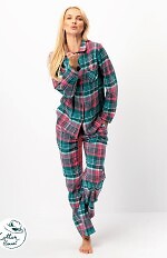 Piżama Key LNS 419 B25 dł/r S-XL rozpinana damska
