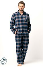 Piżama Key MNS 431 B25 dł/r 3XL-4XL rozpinana męska