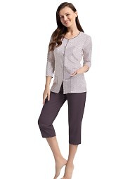 Piżama Luna 388 3/4 3XL Z25/26 damska rozpinana