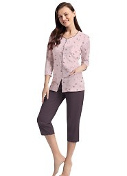 Piżama Luna 388 3/4 3XL Z25/26 damska rozpinana