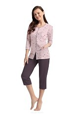 Piżama Luna 388 3/4 4XL Z25/26 damska rozpinana