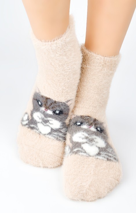 Skarpety Noviti SP010 Puchate Kot