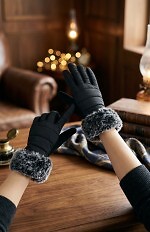 Rękawiczki Be Snazzy RS-006 Damskie Futerko