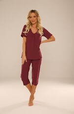 Piżama De Lafense 878 Dahlia kr/r M-2XL