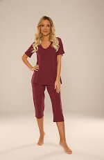 Piżama De Lafense 878 Dahlia kr/r M-2XL