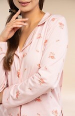 Piżama Belle Reverie MK 39 Rose Devotion dł/r S-L rozpinana