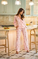 Piżama Belle Reverie MK 39 Rose Devotion dł/r S-L rozpinana