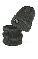 Komplet AJS 50-268 Czapka+komin chłopięcy
