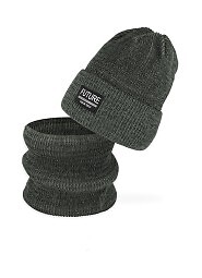 Komplet AJS 50-268 Czapka+komin chłopięcy