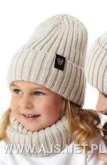 Komplet AJS 50-207 Czapka+golf dziewczęca