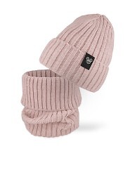 Komplet AJS 50-207 Czapka+golf dziewczęca