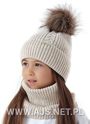 Czapka AJS 50-235 dziewczęca