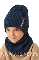 Komplet AJS 50-214 Czapka+komin dwustronny chłpięcy