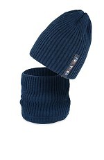 Komplet AJS 50-214 Czapka+komin dwustronny chłpięcy