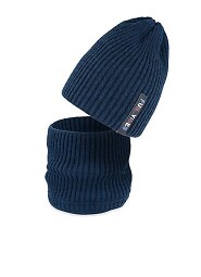 Komplet AJS 50-214 Czapka+komin dwustronny chłpięcy