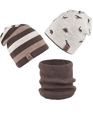 Komplet AJS 50-216 Czapka+komin dwustronna chłpięcy