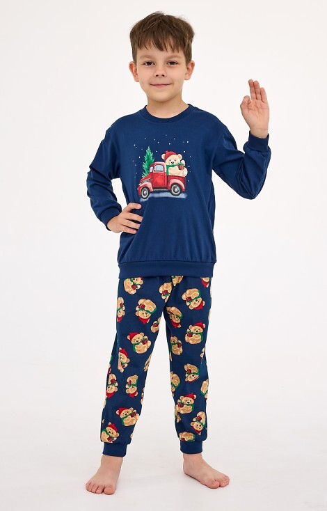 Piżama Cornette Kids Boy 593/172 Teddy 2 dł/r Christmas 86-128