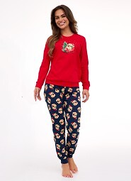 Piżama Cornette 671/422 Teddy dł/r Christmas S-2XL damska