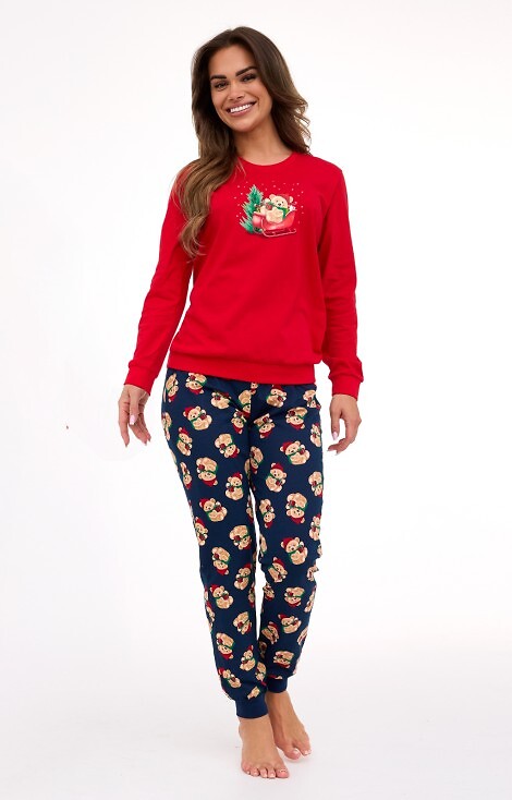 Piżama Cornette 671/422 Teddy dł/r Christmas S-2XL damska