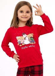 Piżama Cornette Kids Girl 594/185 Winter dł/r Christmas 86-128