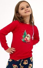 Piżama Cornette Kids Girl 594/186 Teddy dł/r Christmas 86-128