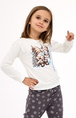 Piżama Cornette Kids Girl 977/190 Friends dł/r Christmas 86-128